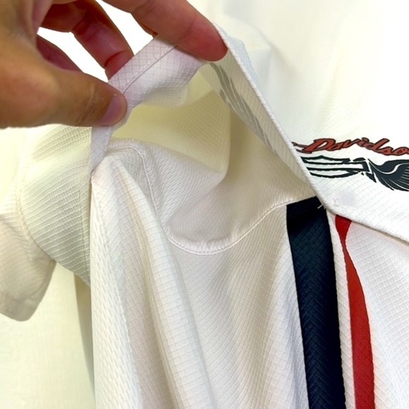 Harley Davidson - Ivory Performance Fast Dry Vented Woven Button Up Shirt Size L - Picture 13 of 13